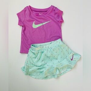 Nike Purple and Light Green Toddler Set